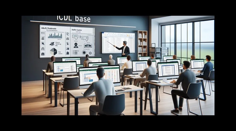 ICDL Base / ICDL Start képzés a MODELLO Intézetben — hallgatók számítógépes gyakorlati oktatáson